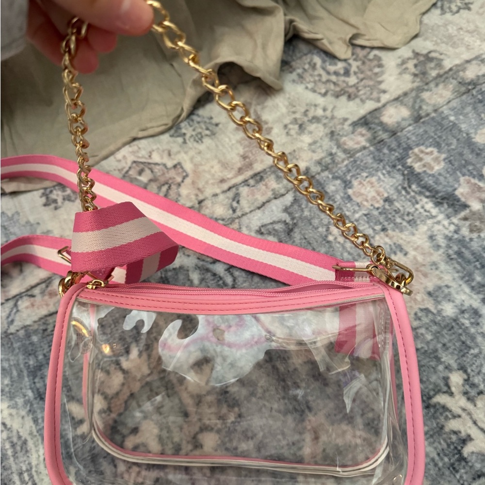 Laura parks Pink and Gold Women's Clear Bag